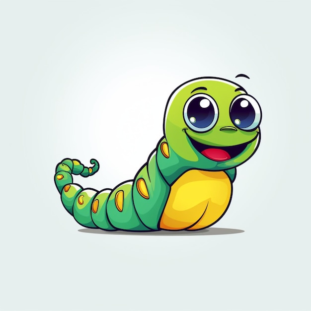 Photo cartoon logo caterpillar