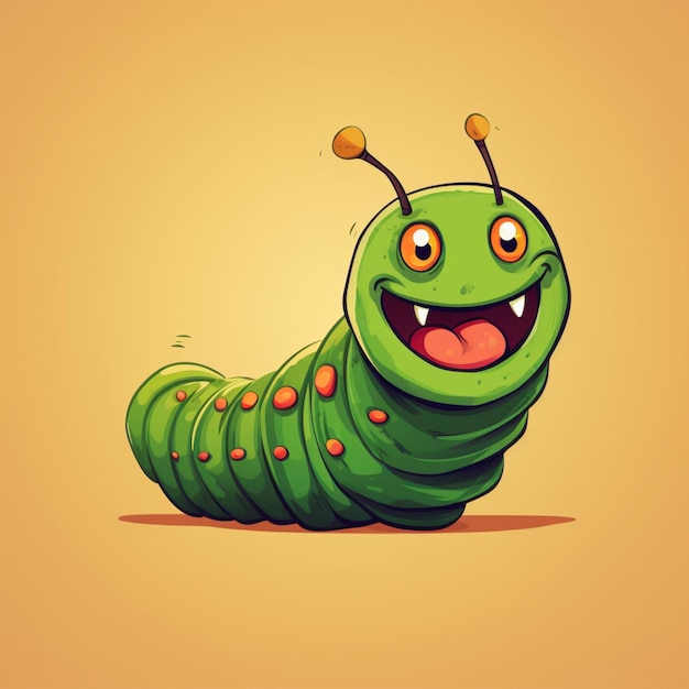 Photo cartoon logo caterpillar