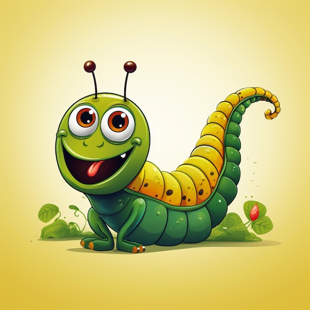 Photo cartoon logo caterpillar