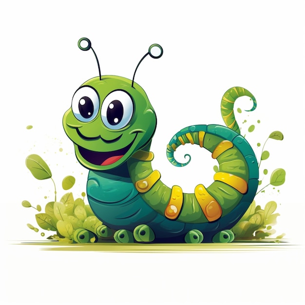 Photo cartoon logo caterpillar