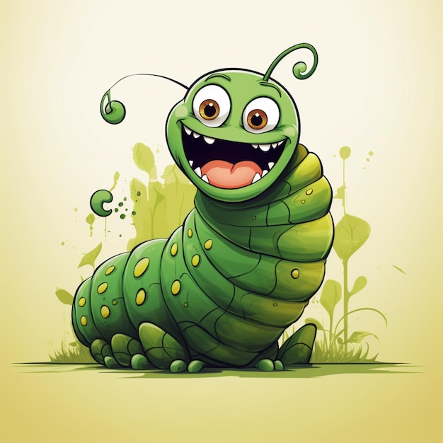 cartoon logo caterpillar