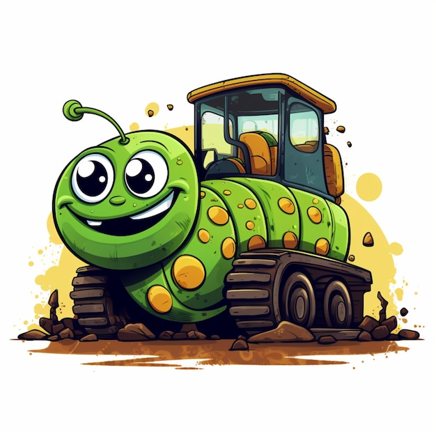 Photo cartoon logo caterpillar