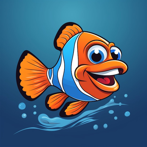 cartoon logo clown fish