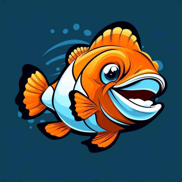 cartoon logo clown fish