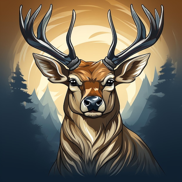 cartoon logo deer