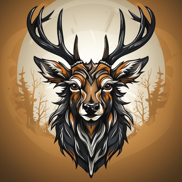 мультфильм логотип олень