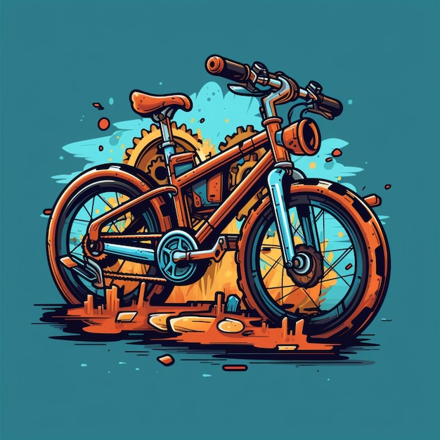 cartoon logo fiets