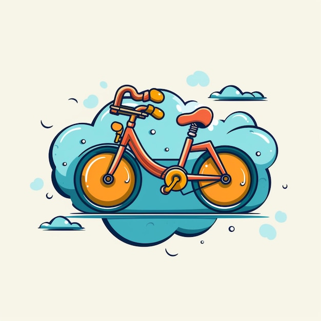 cartoon logo fiets