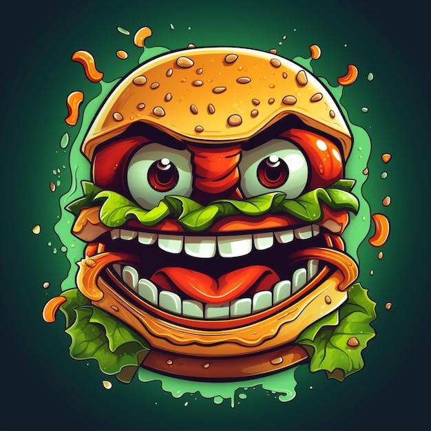 cartoon logo hamburger