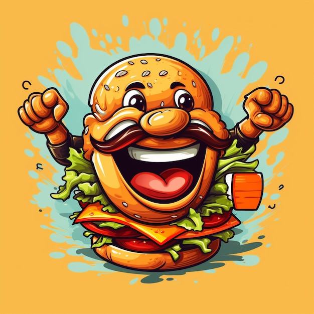 Foto cartoon logo hamburger