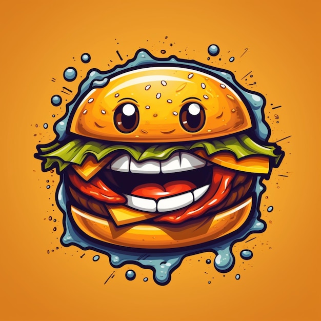 cartoon logo hamburger