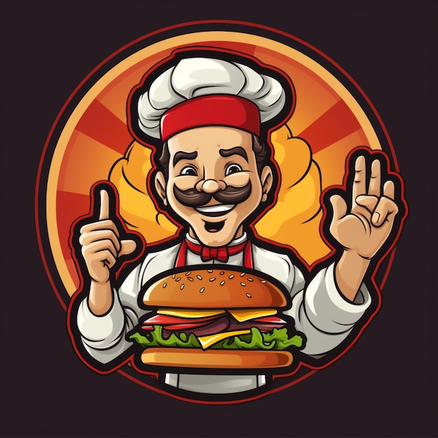 cartoon logo hamburger