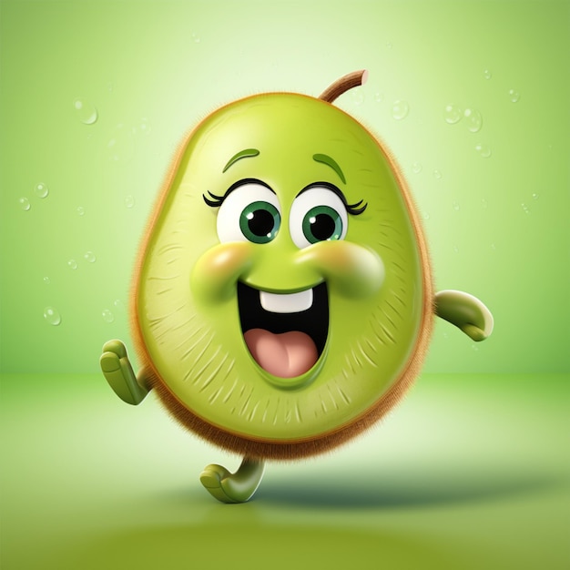 cartoon logo kiwi fruit