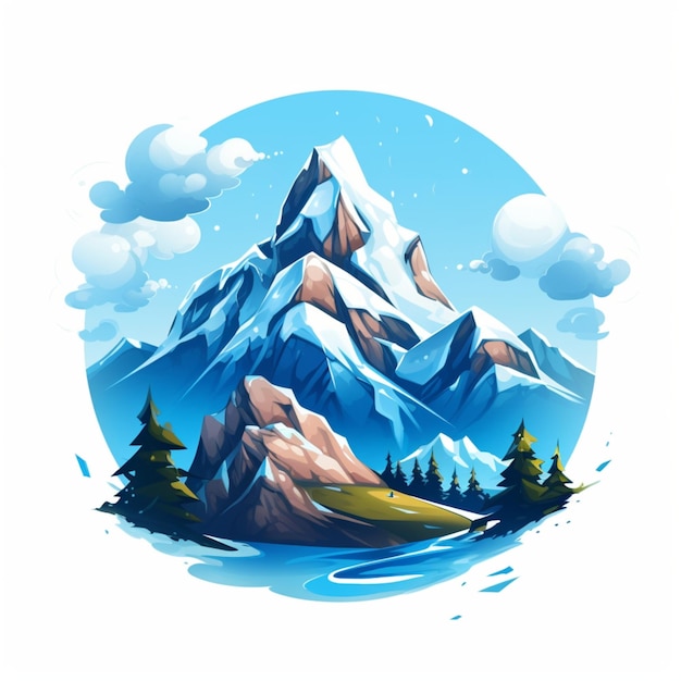 cartoon logo mountain