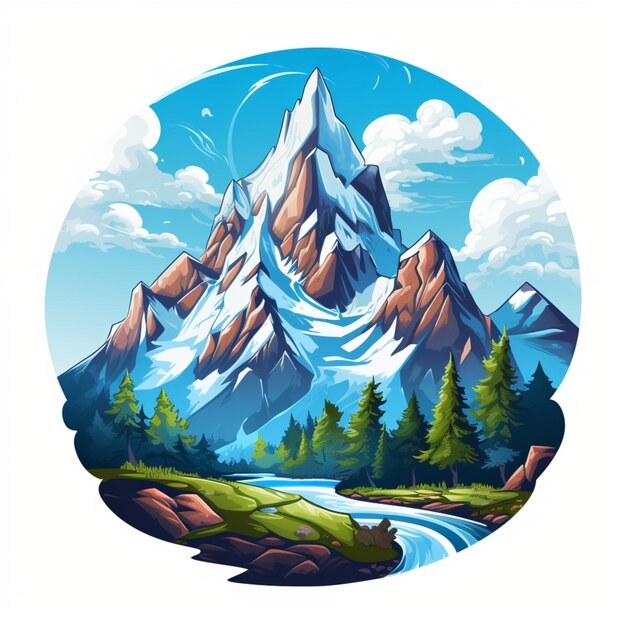 cartoon logo mountain