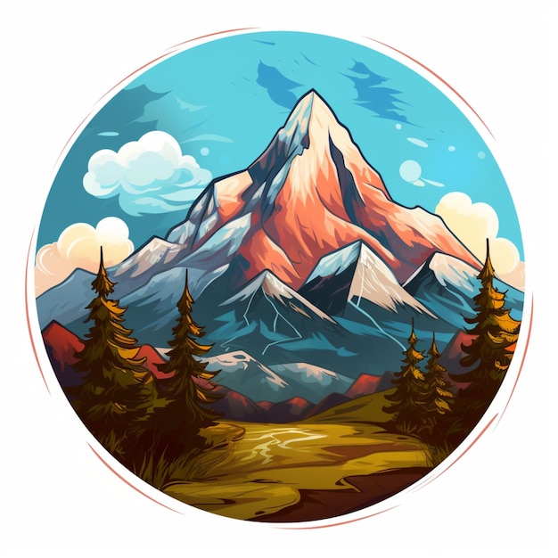 cartoon logo mountain