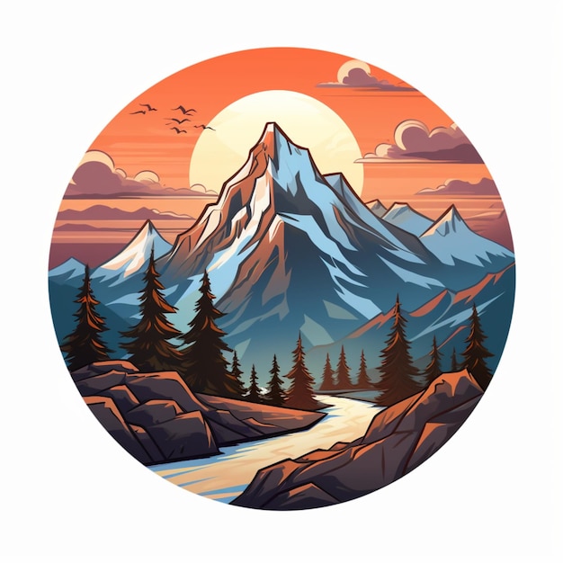 cartoon logo mountain