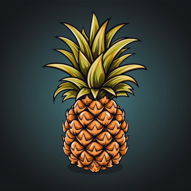 Мультяшный логотип ананаса и фруктов