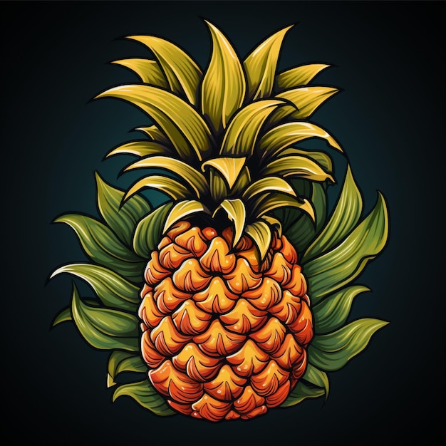 cartoon logo pineapple fruit