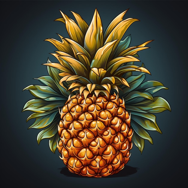 cartoon logo pineapple fruit