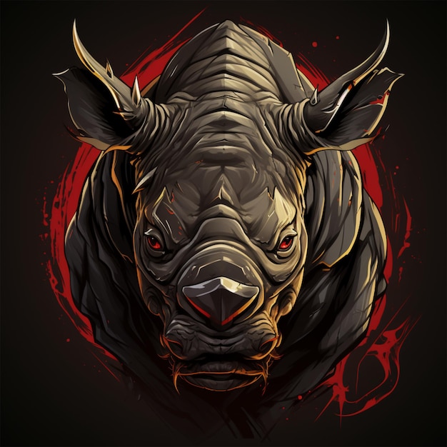 cartoon logo rhino