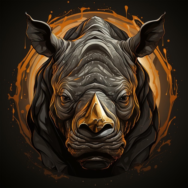 cartoon logo rhino