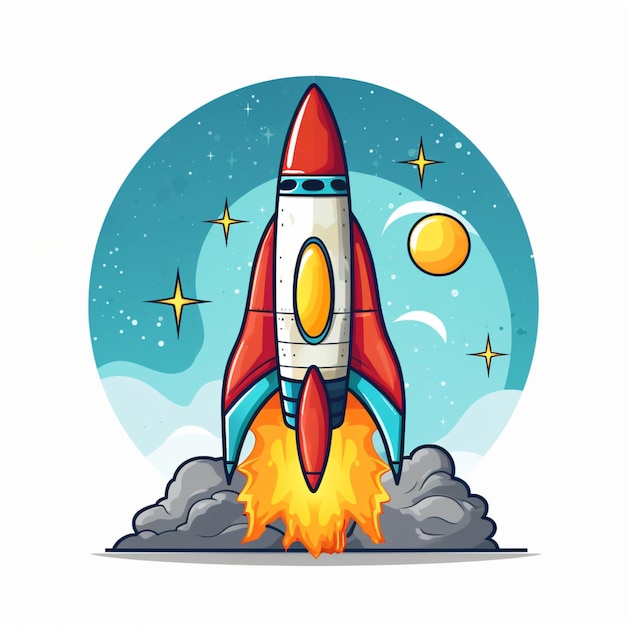 мультфильм логотип ракета