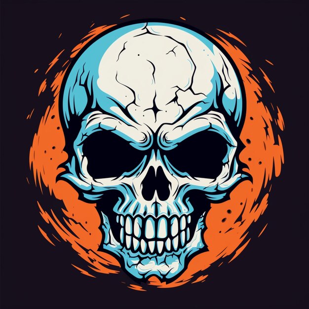 cartoon logo skull