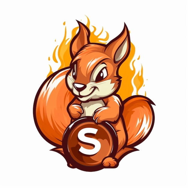 Cartoon logo squirrel