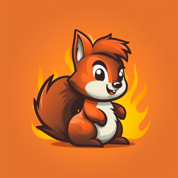 Cartoon logo squirrel