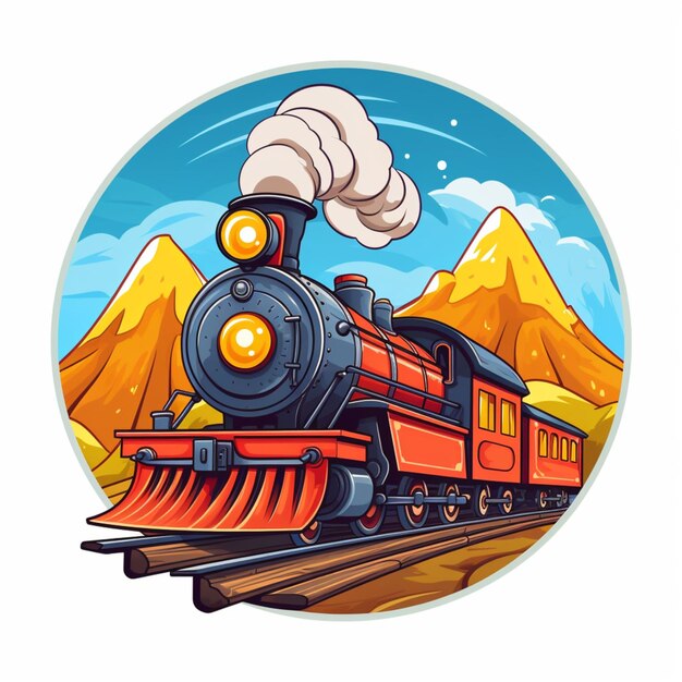 Photo cartoon logo train