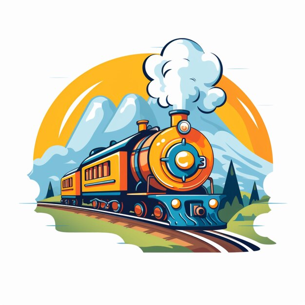 Photo cartoon logo train