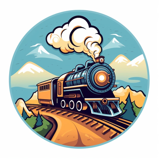Photo cartoon logo train