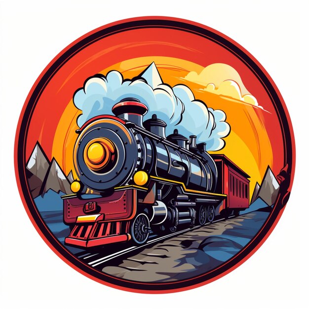 cartoon logo train