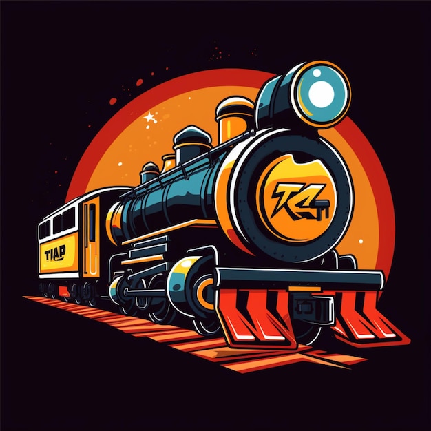 cartoon logo train