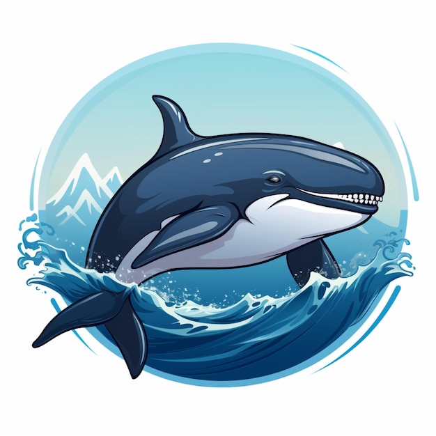 cartoon logo whale