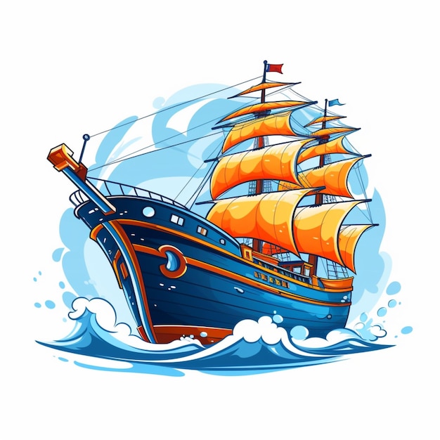 cartoon logo zeeschip