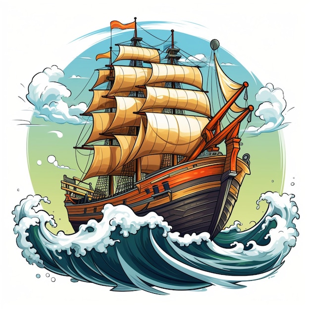 cartoon logo zeeschip