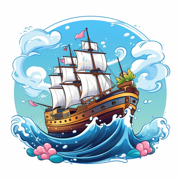 Foto cartoon logo zeeschip