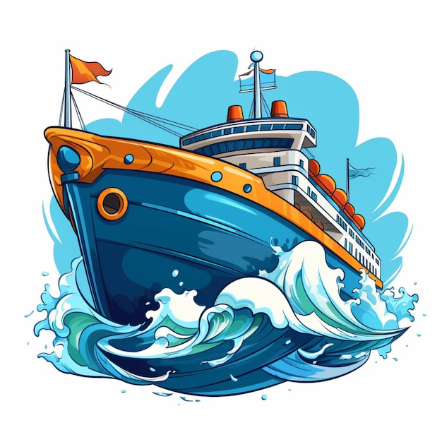 cartoon logo zeeschip