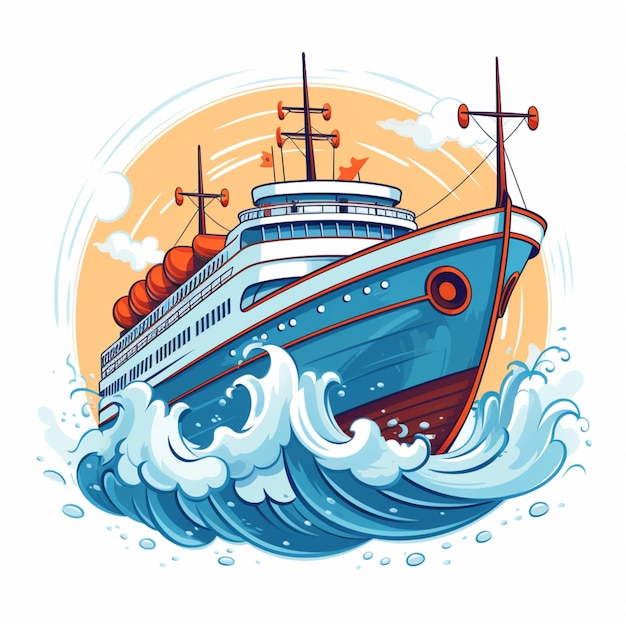 cartoon logo zeeschip