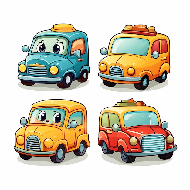 Photo cartoon lorry sticker card