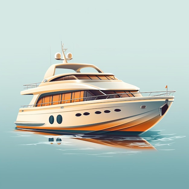 Photo cartoon luxury yacht 3d