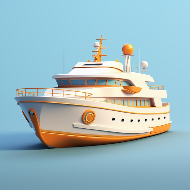 Cartoon Luxury Yacht 3d