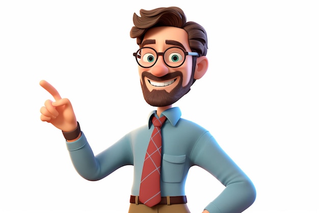 Cartoon male teacher on isolated white background Vector illustration AI Generated