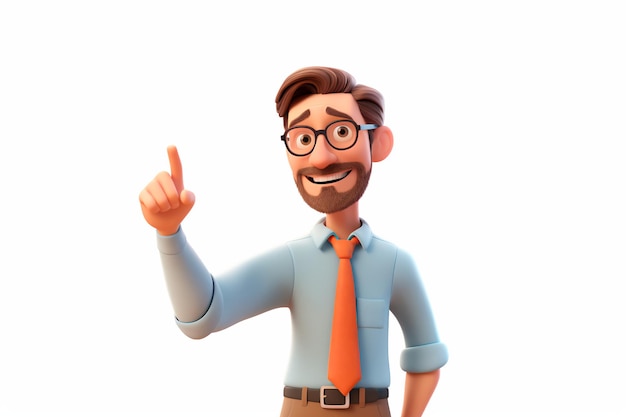 Cartoon male teacher on isolated white background Vector illustration AI Generated