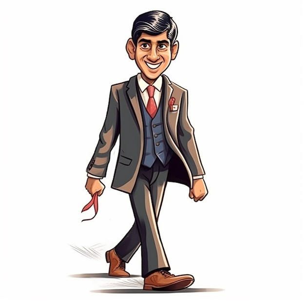 A cartoon man character with suit and white background vector