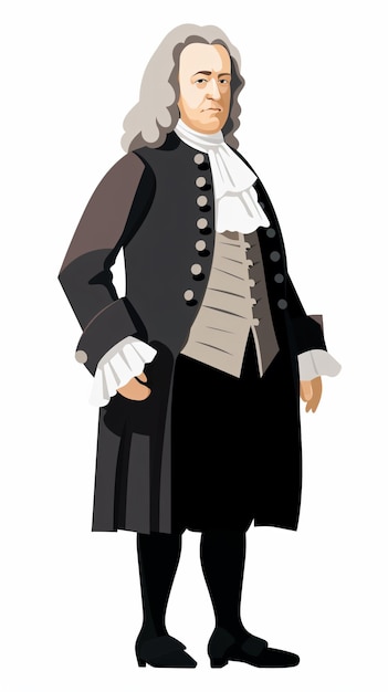 a cartoon of a man in a long coat