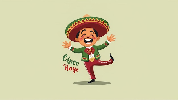 Foto a cartoon of a man wearing sombrero with a hat that says  la la la la la la la la