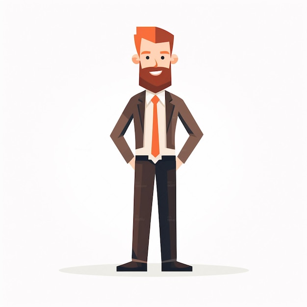 a cartoon of a man with a beard and a tie